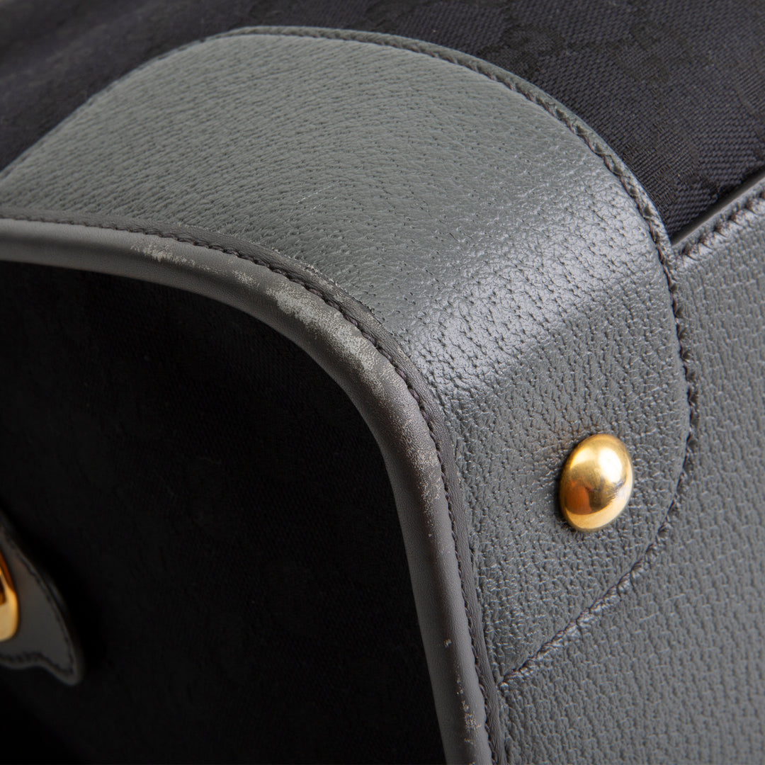 GUCCI GG Canvas XL Bauletto Duffle Bag - Black