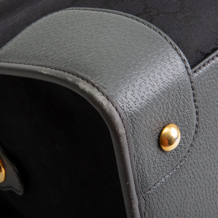 GUCCI GG Canvas XL Bauletto Duffle Bag - Black