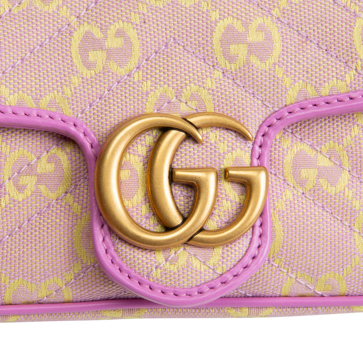 GUCCI GG Canvas Marmont Super Mini - Lilac Yellow