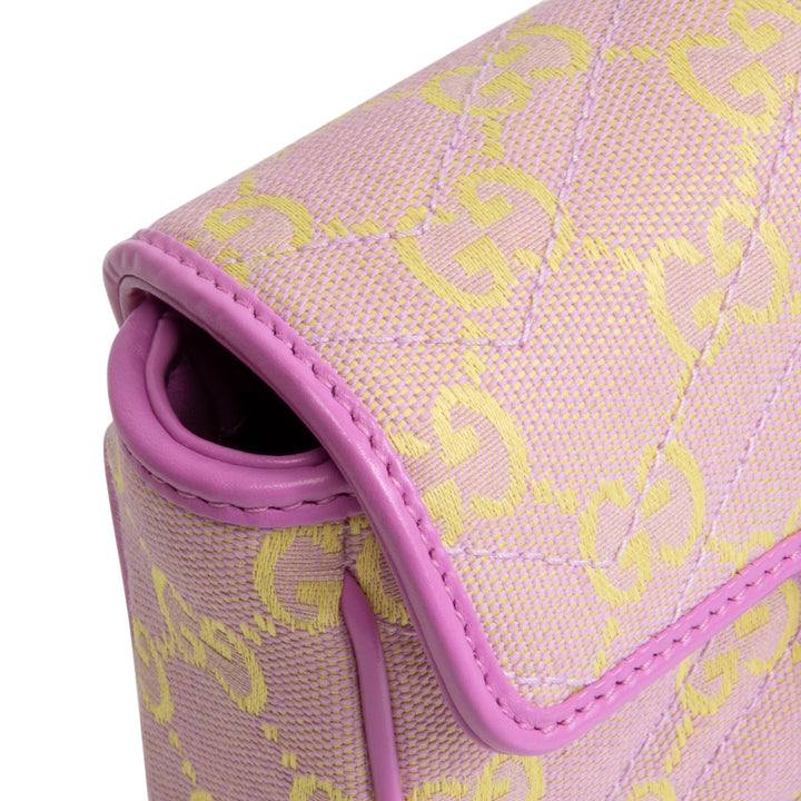 GUCCI GG Canvas Marmont Super Mini - Lilac Yellow