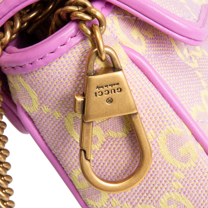 GUCCI GG Canvas Marmont Super Mini - Lilac Yellow