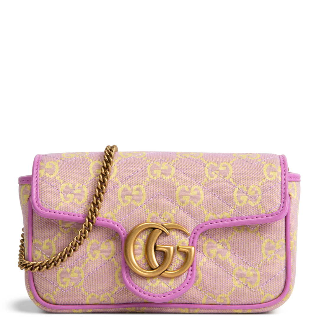 GUCCI GG Canvas Marmont Super Mini - Lilac Yellow