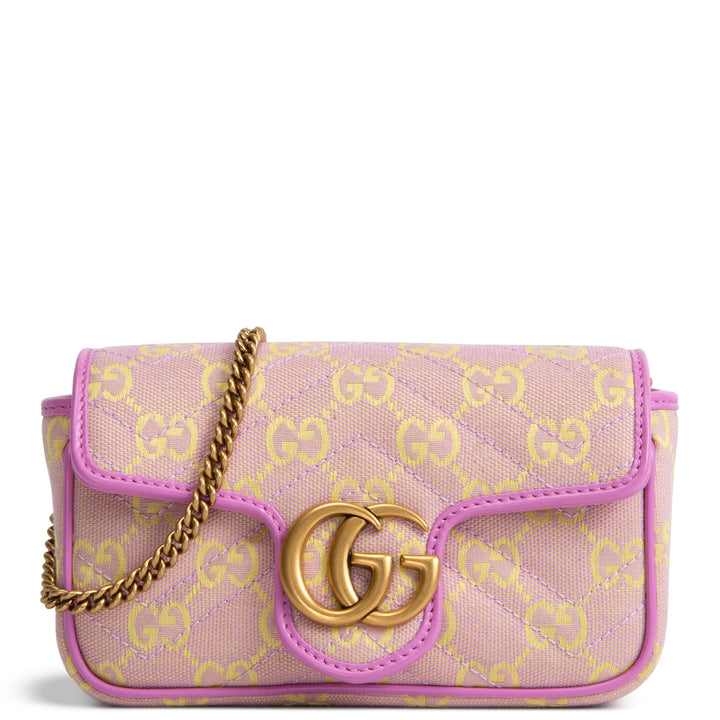 GUCCI GG Canvas Marmont Super Mini - Lilac Yellow