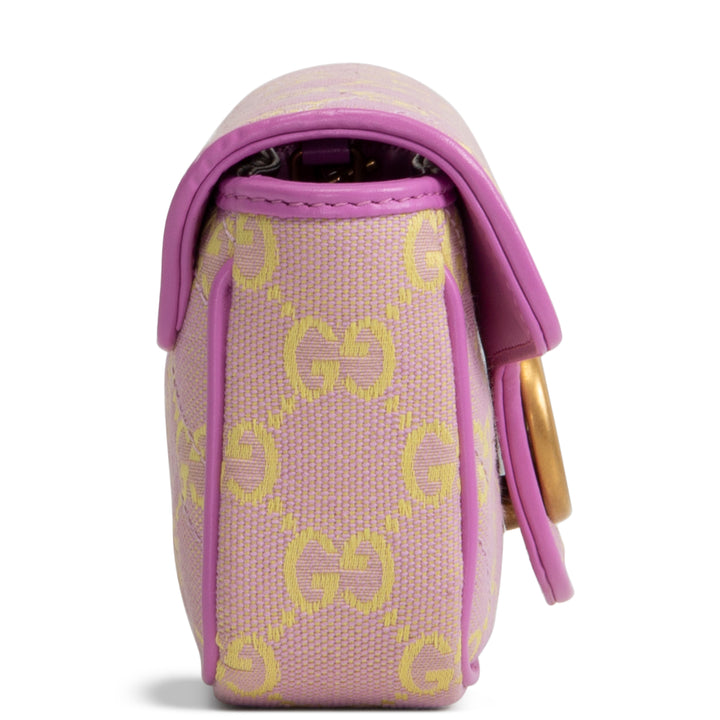 GUCCI GG Canvas Marmont Super Mini - Lilac Yellow