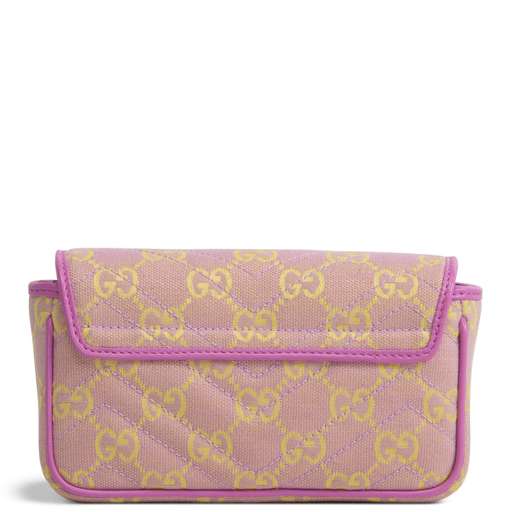 GUCCI GG Canvas Marmont Super Mini - Lilac Yellow