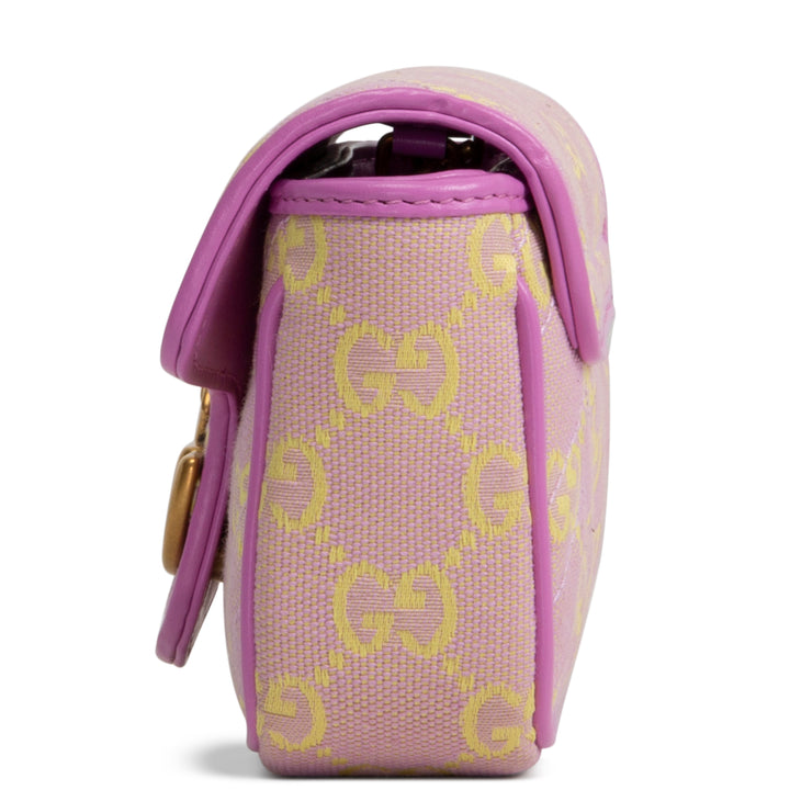GUCCI GG Canvas Marmont Super Mini - Lilac Yellow