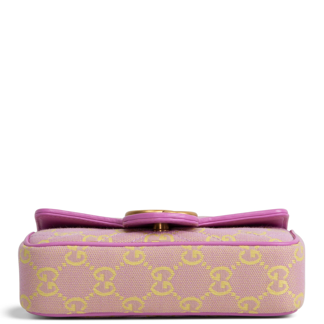 GUCCI GG Canvas Marmont Super Mini - Lilac Yellow
