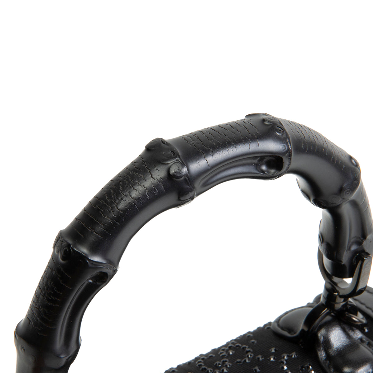 GUCCI Mini 1947 Bamboo Crystal Shoulder Bag - Black