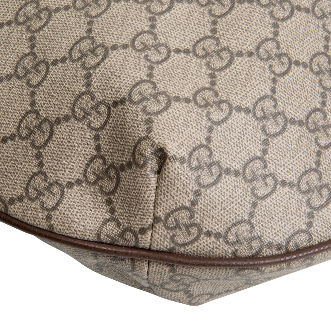 GUCCI GG Supreme Ophidia Half Moon Hobo - Beige & Ebony