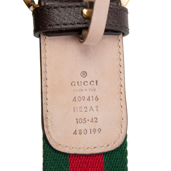 GUCCI GG Marmont Web Belt - Red & Green