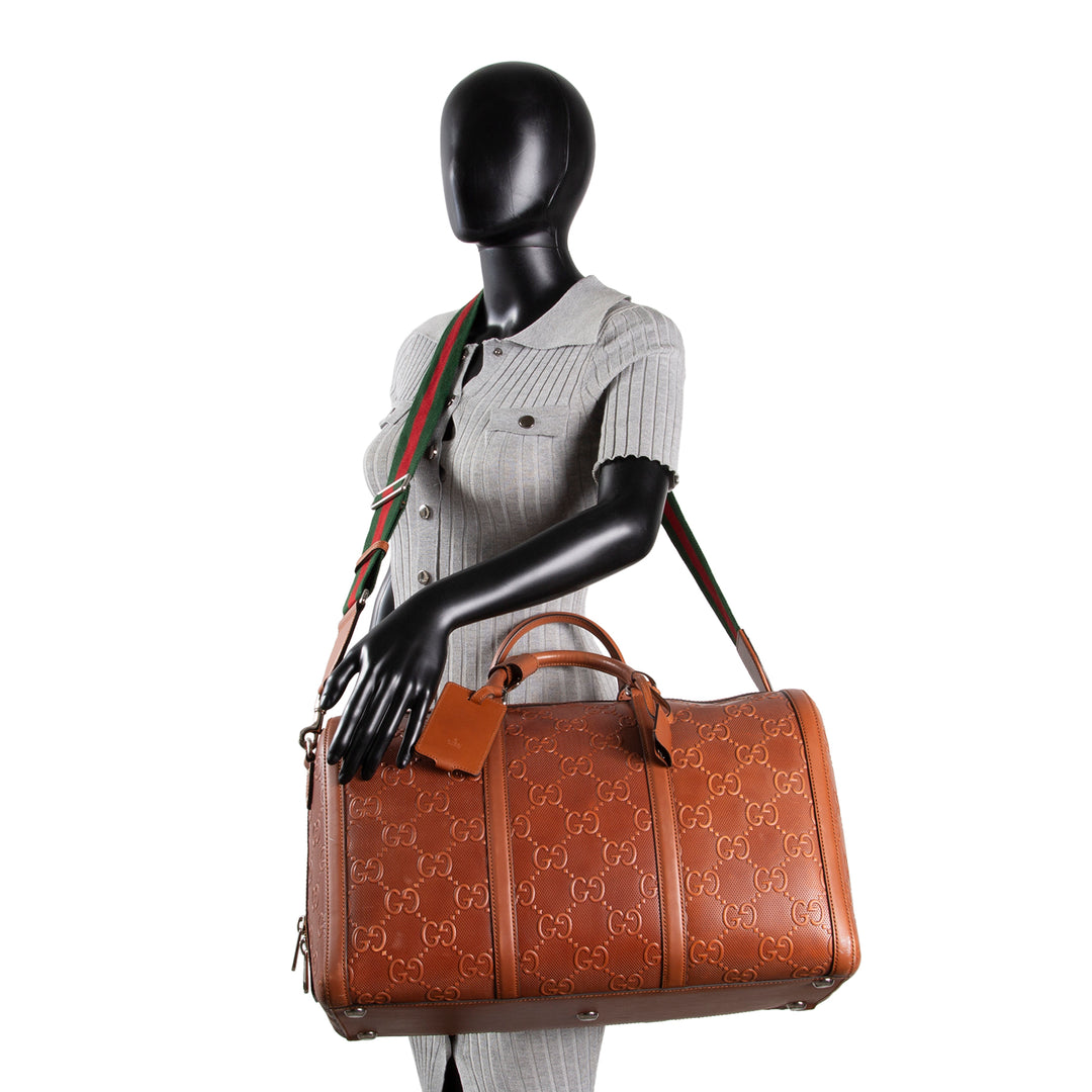 GUCCI GG Embossed Duffle - Large