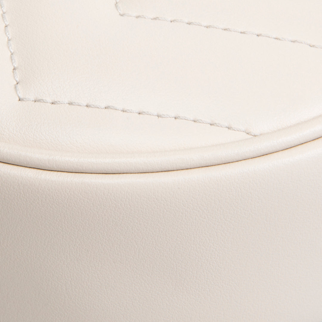 GUCCI GG Marmont Half Moon Hobo - White