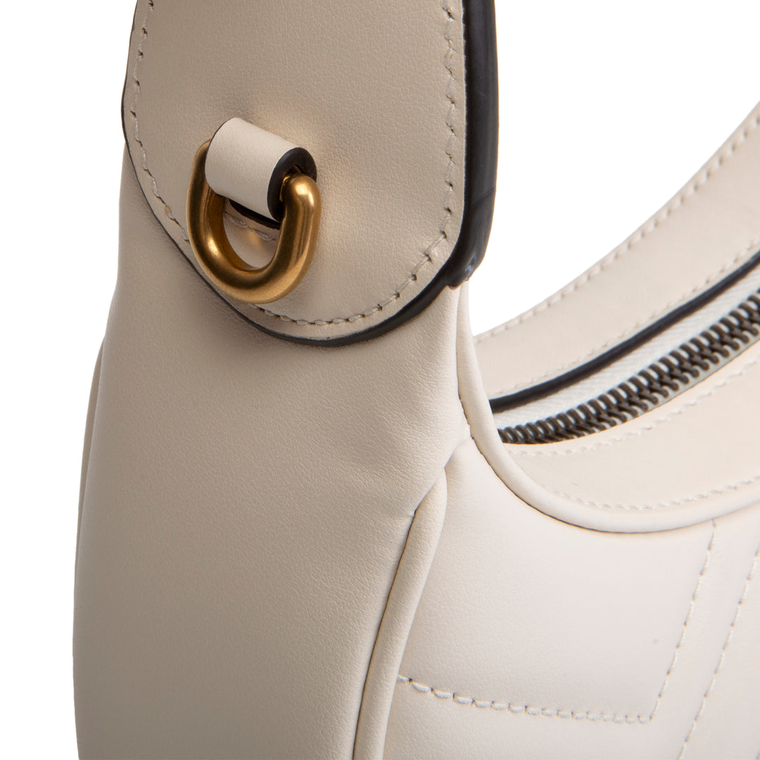 GUCCI GG Marmont Half Moon Hobo - White