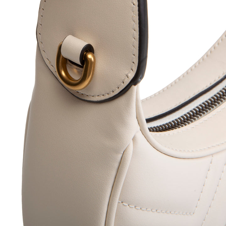 GUCCI GG Marmont Half Moon Hobo - White
