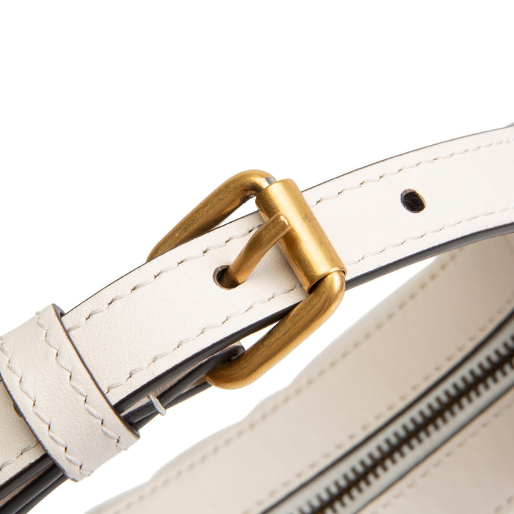 GUCCI GG Marmont Half Moon Hobo - White