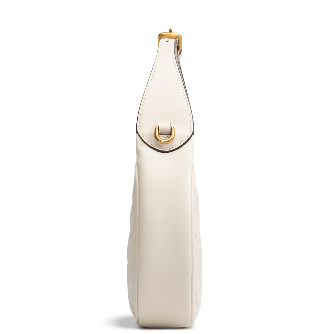 GUCCI GG Marmont Half Moon Hobo - White