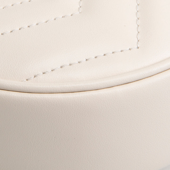 GUCCI GG Marmont Half Moon Hobo - White