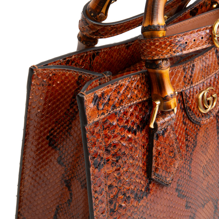 GUCCI Python Diana Bamboo Tote