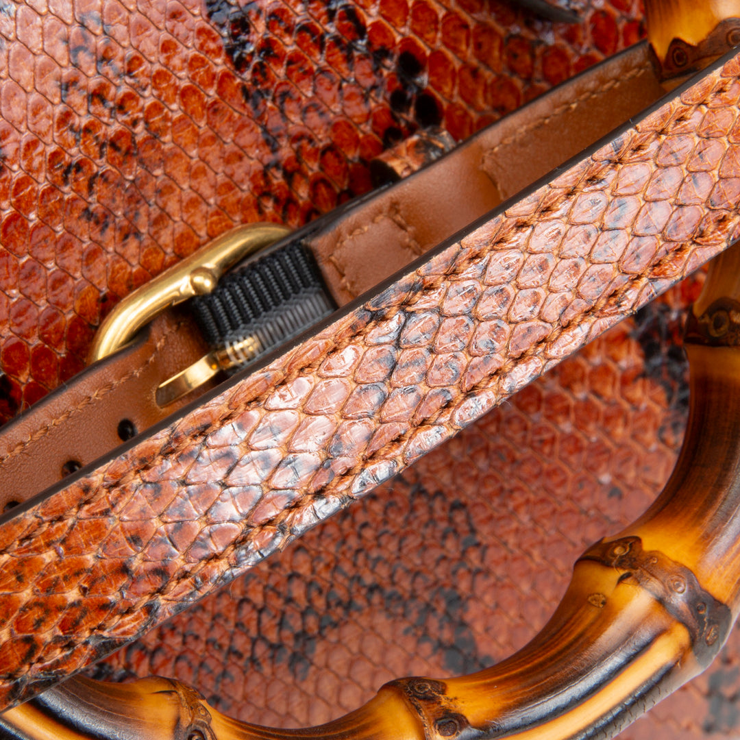 GUCCI Python Diana Bamboo Tote