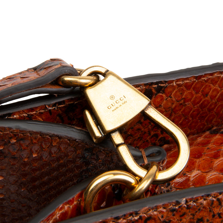 GUCCI Python Diana Bamboo Tote