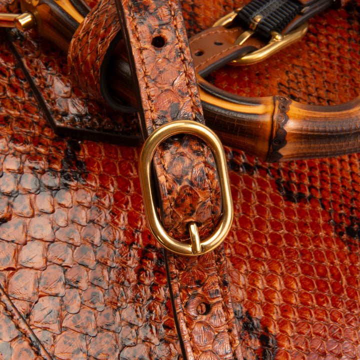 GUCCI Python Diana Bamboo Tote