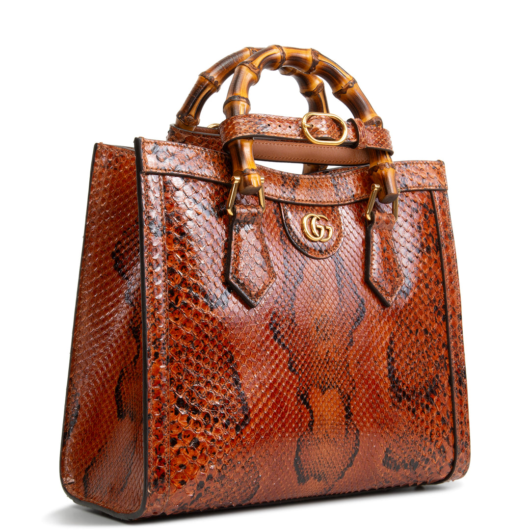 GUCCI Python Diana Bamboo Tote