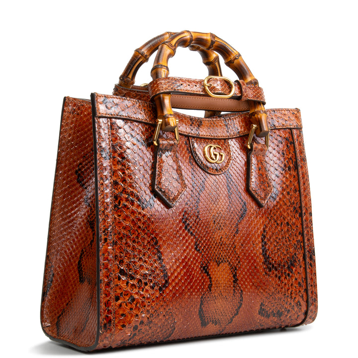 GUCCI Python Diana Bamboo Tote