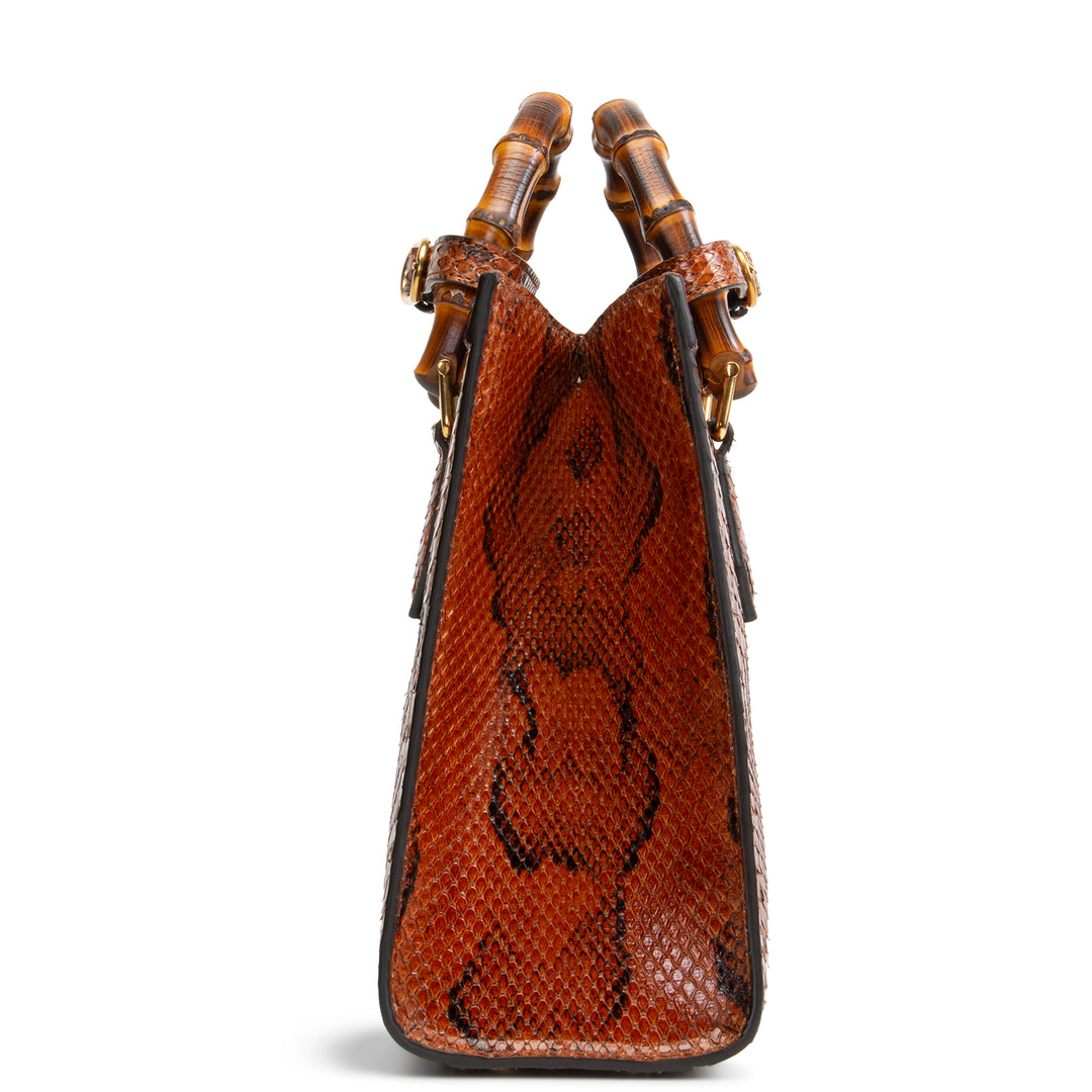 GUCCI Python Diana Bamboo Tote