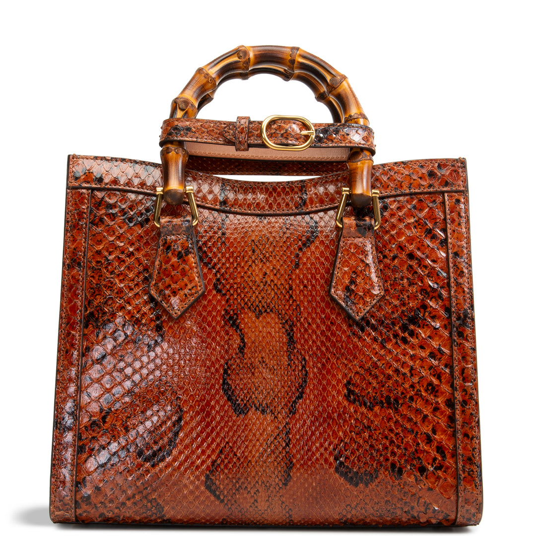 GUCCI Python Diana Bamboo Tote