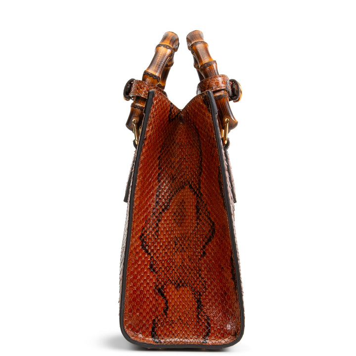 GUCCI Python Diana Bamboo Tote