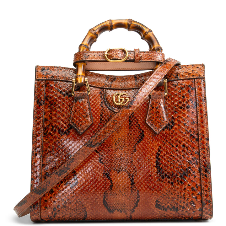 GUCCI Python Diana Bamboo Tote