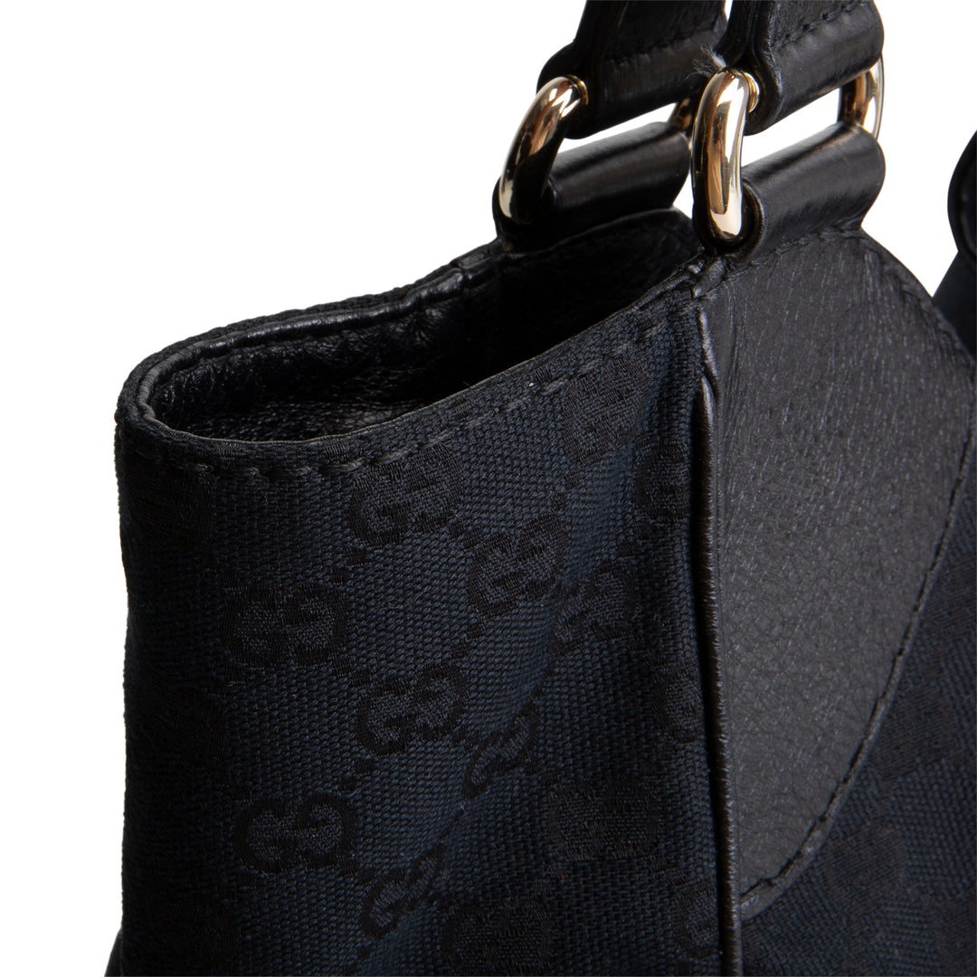 GUCCI GG Canvas Charlotte Shoulder Bag - Black OUTLET FINAL SALE