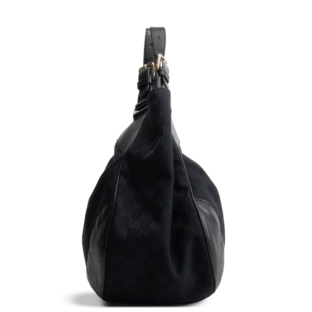 GUCCI GG Canvas Charlotte Shoulder Bag - Black OUTLET FINAL SALE