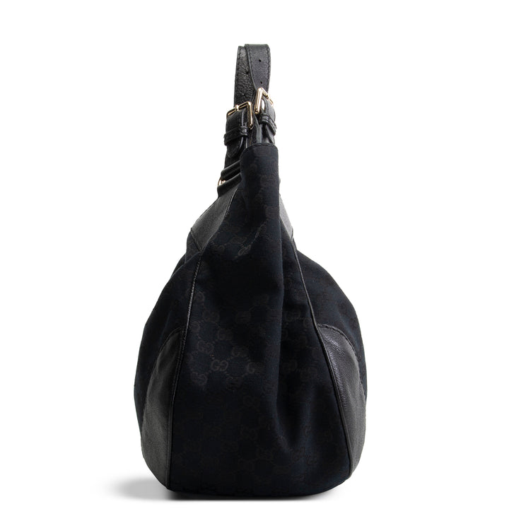 GUCCI GG Canvas Charlotte Shoulder Bag - Black OUTLET FINAL SALE