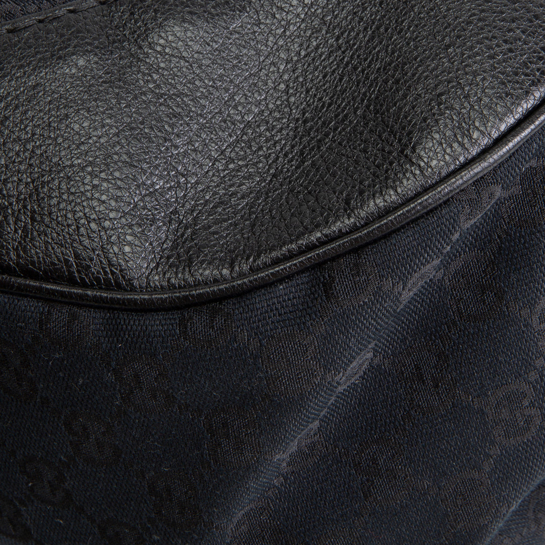 GUCCI GG Canvas Charlotte Shoulder Bag - Black OUTLET FINAL SALE