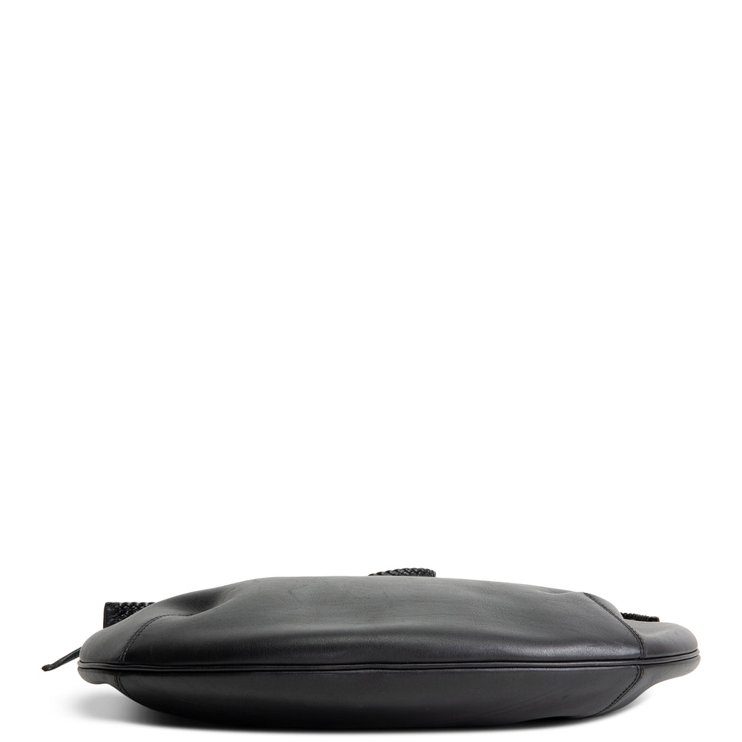 GUCCI Calfskin Half Moon Hobo - Black OUTLET FINAL SALE