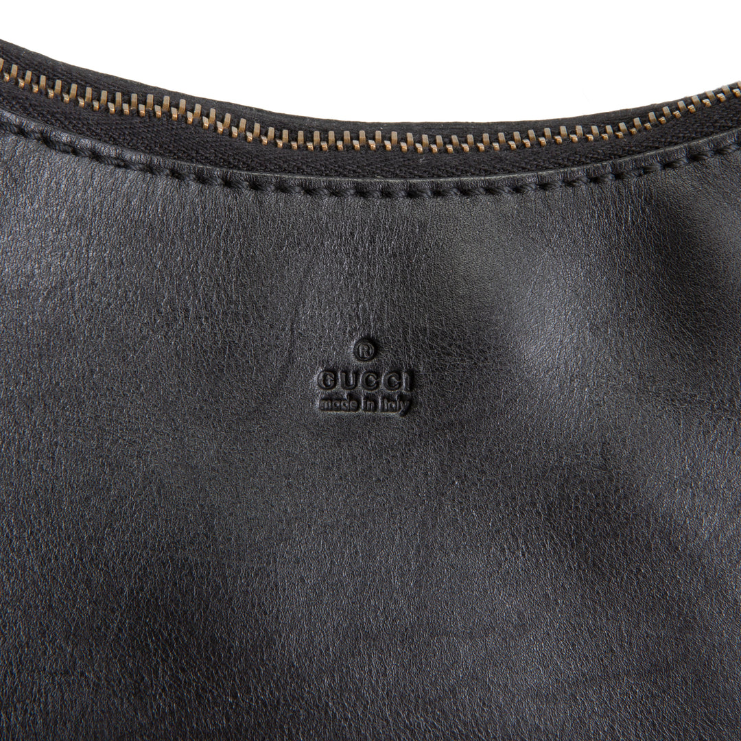 GUCCI Calfskin Half Moon Hobo - Black OUTLET FINAL SALE