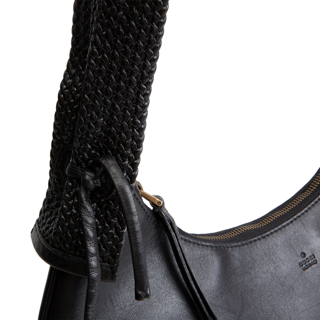 GUCCI Calfskin Half Moon Hobo - Black OUTLET FINAL SALE