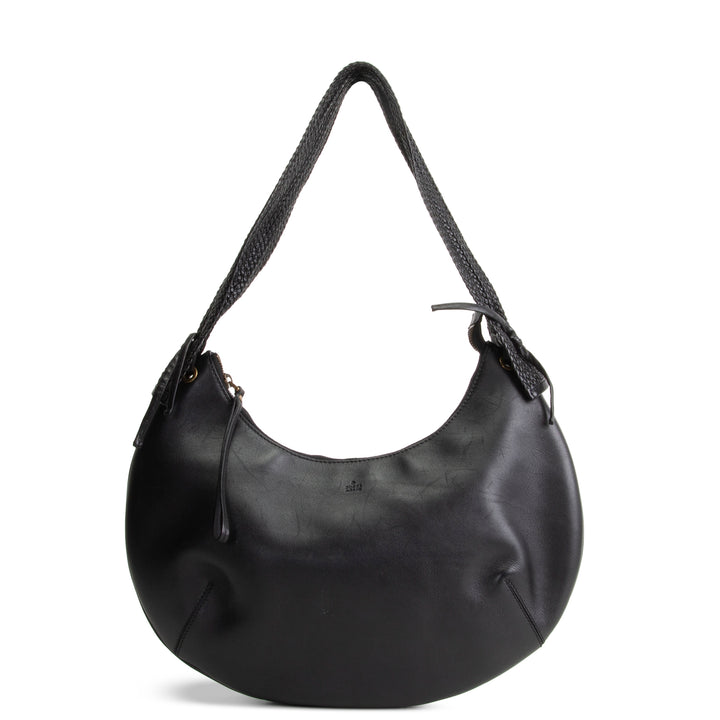 GUCCI Calfskin Half Moon Hobo - Black OUTLET FINAL SALE