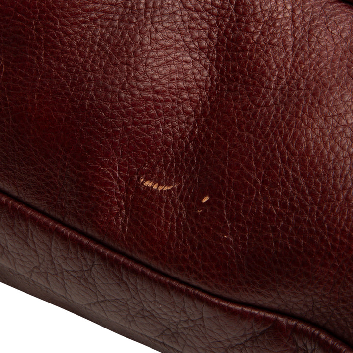GUCCI Leather Crest Messenger - Burgundy