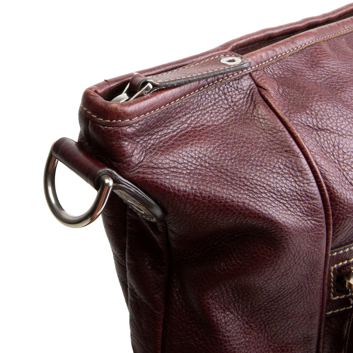 GUCCI Leather Crest Messenger - Burgundy