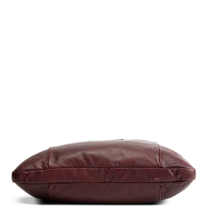 GUCCI Leather Crest Messenger - Burgundy