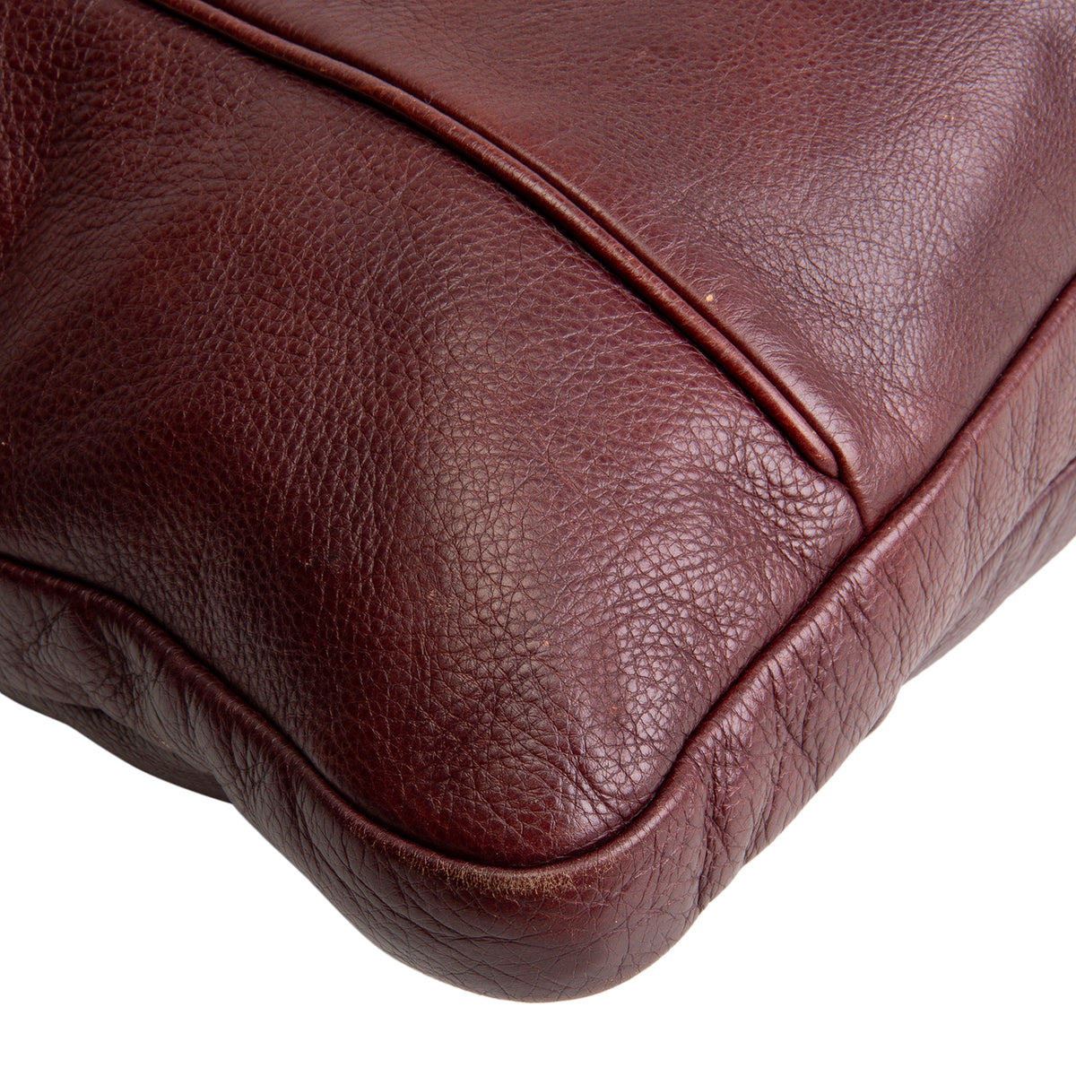 GUCCI Leather Crest Messenger - Burgundy
