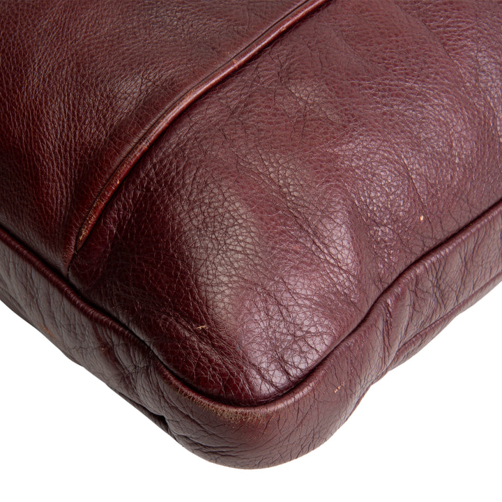 GUCCI Leather Crest Messenger - Burgundy