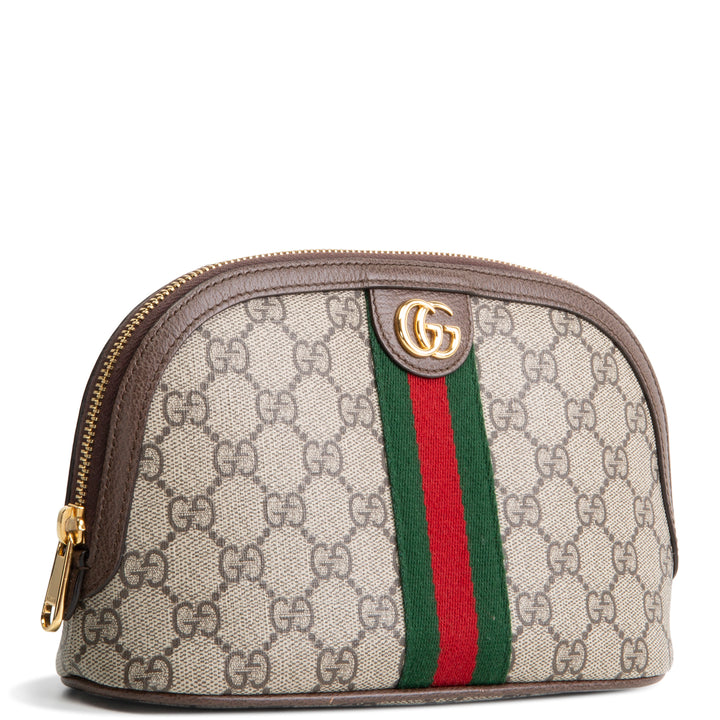 GUCCI GG Supreme Ophidia Cosmetic Pouch - Beige & Ebony