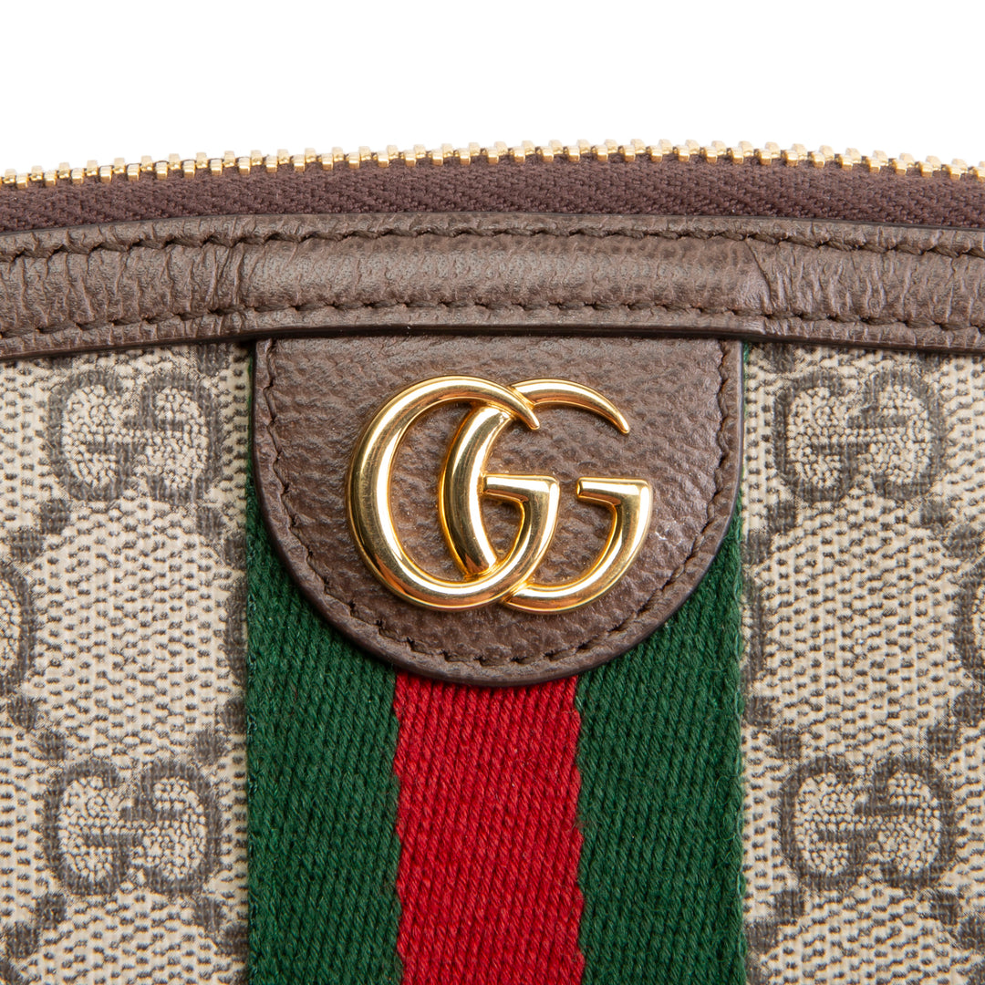GUCCI GG Supreme Ophidia Cosmetic Pouch - Beige & Ebony