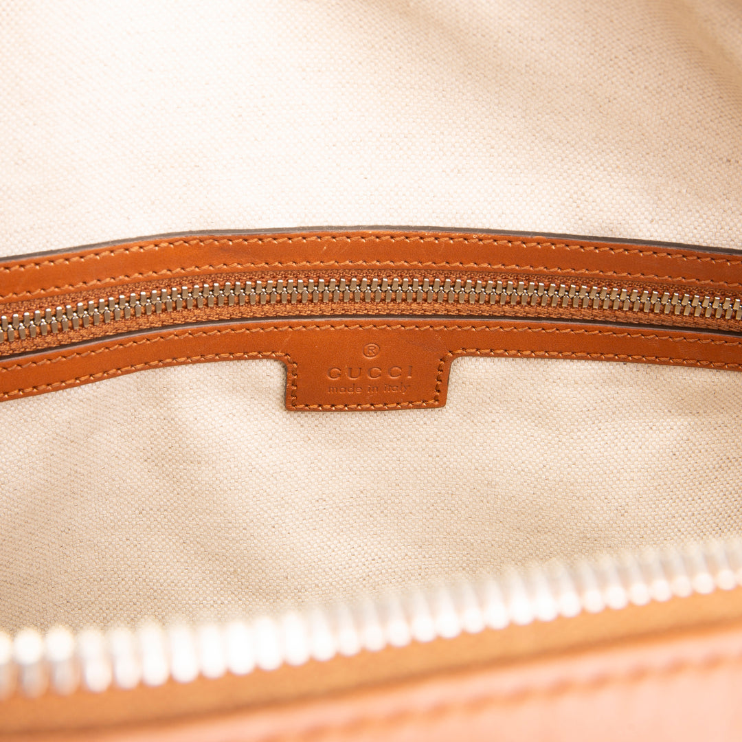 GUCCI GG Tennis Embossed Large Duffle- Brown
