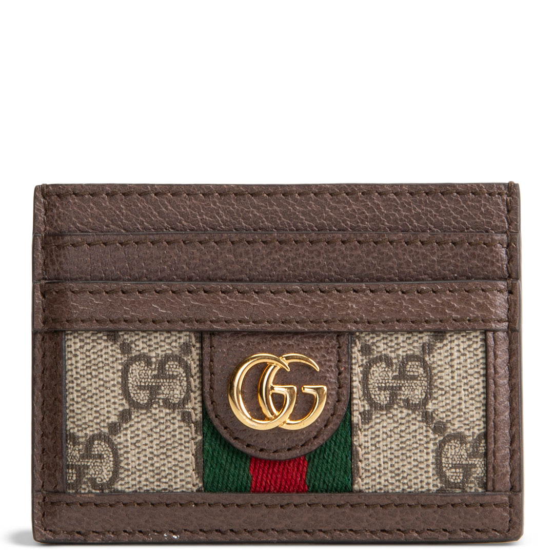 GUCCI GG Supreme Ophidia Card Holder - Beige & Ebony