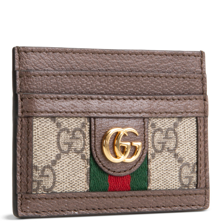GUCCI GG Supreme Ophidia Card Holder - Beige & Ebony