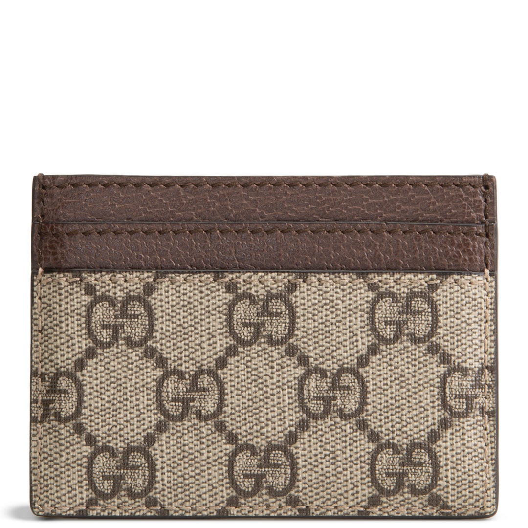 GUCCI GG Supreme Ophidia Card Holder - Beige & Ebony